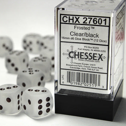 Bloque de dados Frosted de 16 mm d6 (12 dados)