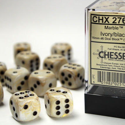 Bloque de dados marble de 16 mm (12 dados)