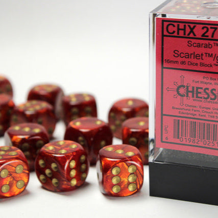 Bloque de dados Scarab de 16 mm d6 (12 dados)