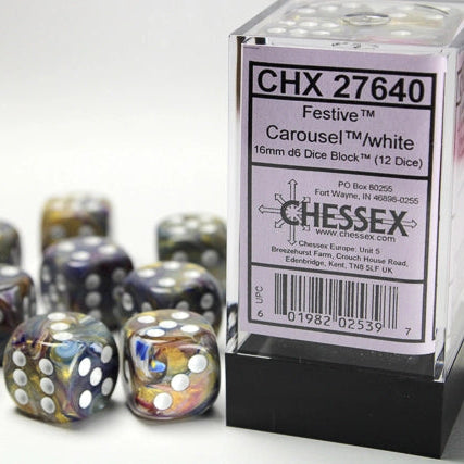 Bloque de dados d6 Festive de 16 mm (12 dados)