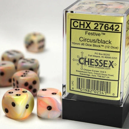 Bloque de dados d6 Festive de 16 mm (12 dados)