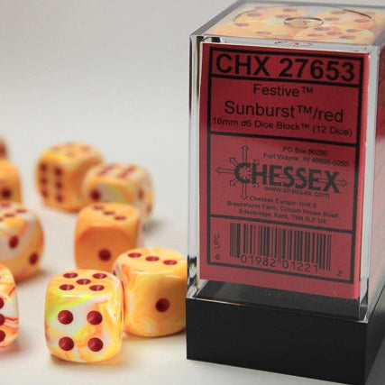 Bloque de dados d6 Festive de 16 mm (12 dados)