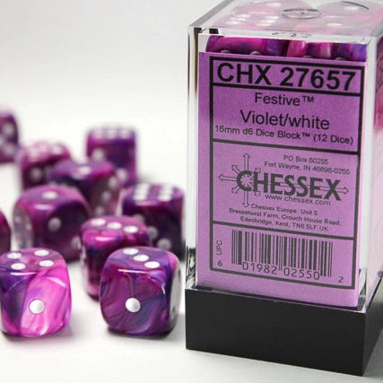 Bloque de dados d6 Festive de 16 mm (12 dados)
