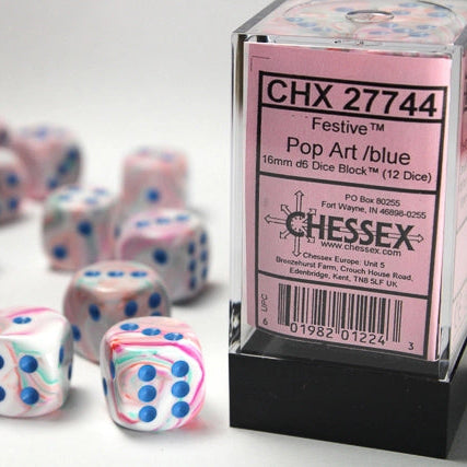 Bloque de dados d6 Festive de 16 mm (12 dados)