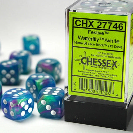 Bloque de dados d6 Festive de 16 mm (12 dados)