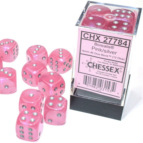 Bloque de dados d6 Borealis de 16 mm (12 dados)