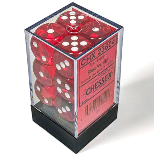 Bloque de dados d6 Translucent de 16 mm (12 dados)