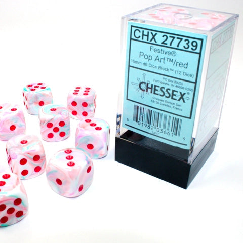 Bloque de dados d6 Festive de 16 mm (12 dados)