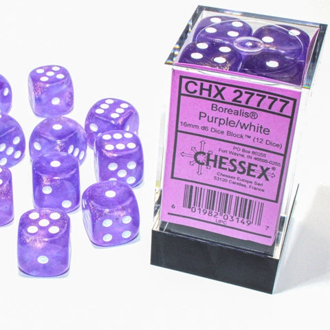 Bloque de dados d6 Borealis de 16 mm (12 dados)