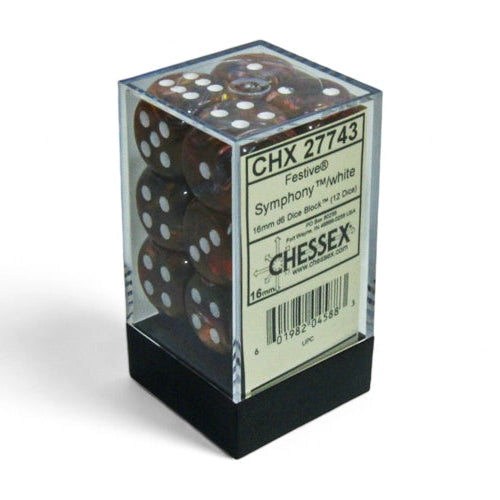 Bloque de dados d6 Festive de 16 mm (12 dados)