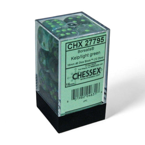 Bloque de dados d6 Borealis de 16 mm (12 dados)