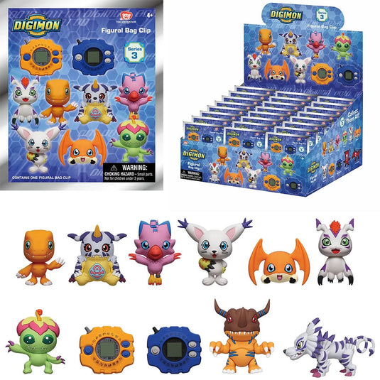 Digimon Series 3 3D Foam Bag Clip