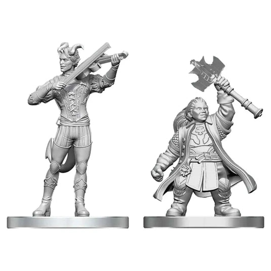 D&D Nolzur's Marvelous Unpainted Minis: Tiefling Bard & Dwarf Cleric
