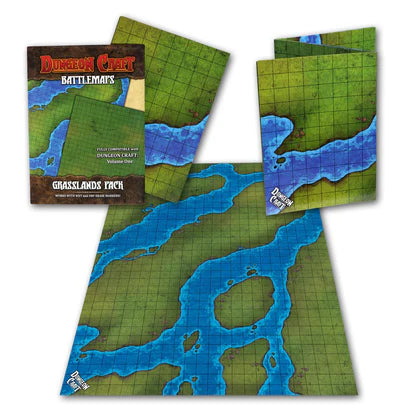 Dungeon Craft Grasslands and River Battle Map for D&D and TTRPG