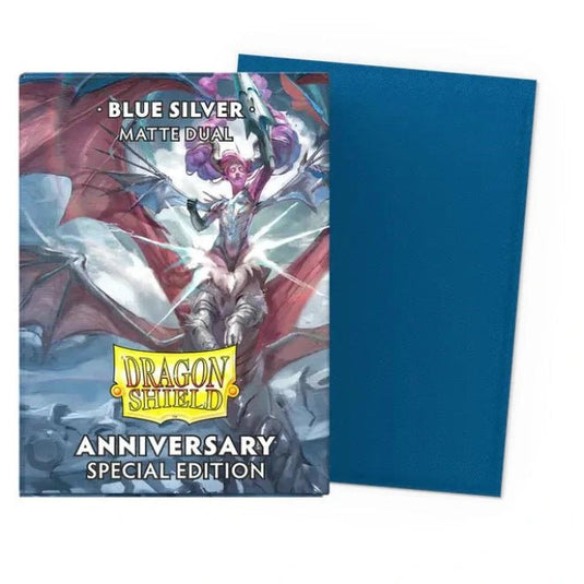 Dragon Shield Standard Dual Matte Sleeves Blue Silver - Cartoncito Cards