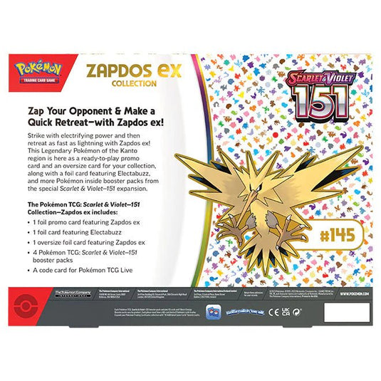 Pokemon Scarlet & Violet 151 Zapdos ex Collection - Cartoncito Cards