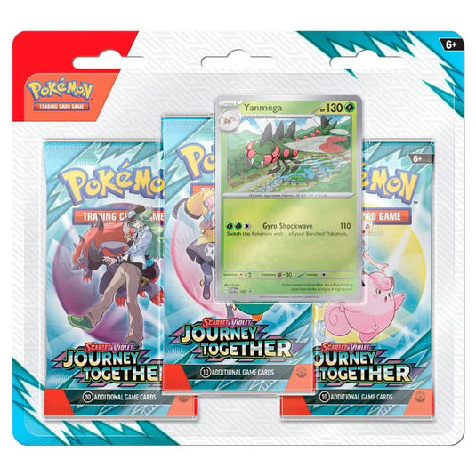 Pokemon Scarlet & Violet Journey Together 3 Pack Blister Yanmega - Cartoncito Cards