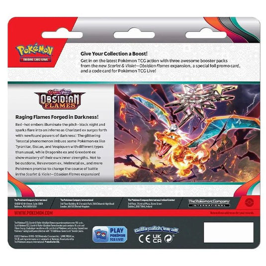 Pokemon Scarlet & Violet Obsidian Flames 3 Pack Blister Eevee - Cartoncito Cards