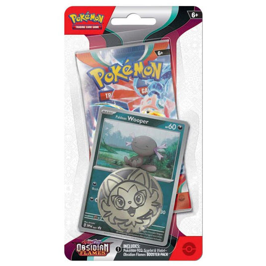 Pokemon Scarlet & Violet Obsidian Flames Checklane Blister Paldean Wooper - Cartoncito Cards
