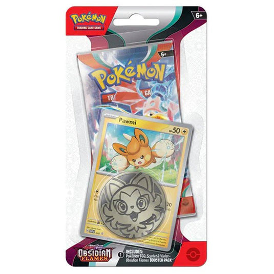 Pokemon Scarlet & Violet Obsidian Flames Checklane Blister Pawmi - Cartoncito Cards