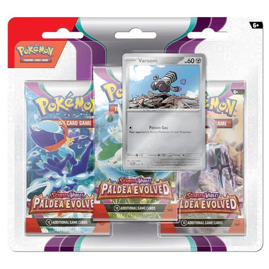 Pokemon - Scarlet & Violet - Paldea Evolved 3 Pack Blister Varoom - Cartoncito Cards