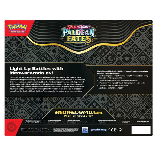 Pokemon Scarlet & Violet Paldean Fates Premium Collection Shiny Meowscarada ex - Cartoncito Cards
