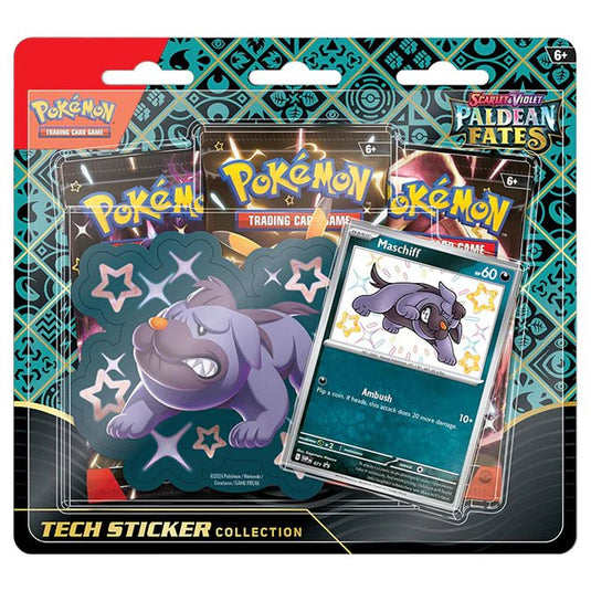 Pokemon Scarlet & Violet Paldean Fates Tech Sticker Collection Maschiff - Cartoncito Cards