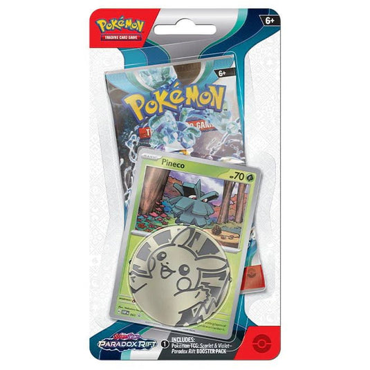 Pokemon Scarlet & Violet Paradox Rift Checklane Blister Pineco - Cartoncito Cards