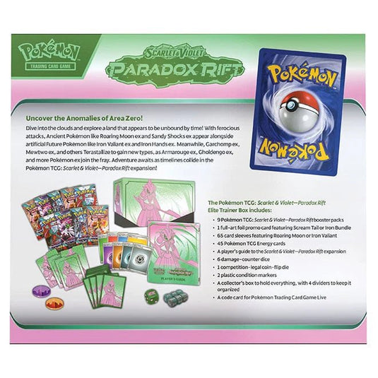 Pokemon Scarlet & Violet Paradox Rift Elite Trainer Box Iron Valiant - Cartoncito Cards