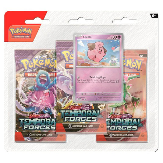 Pokemon Scarlet & Violet Temporal Forces 3 Pack Blister Cleffa - Cartoncito Cards