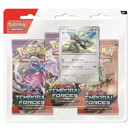 Pokemon Scarlet & Violet Temporal Forces 3 Pack Blister Cyclizar - Cartoncito Cards