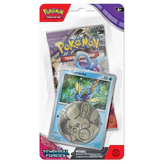 Pokemon Scarlet & Violet Temporal Forces Checklane Blister Carvanha - Cartoncito Cards