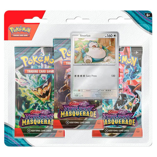 Pokemon Scarlet & Violet Twilight Masquerade 3 Pack Blister Snorlax