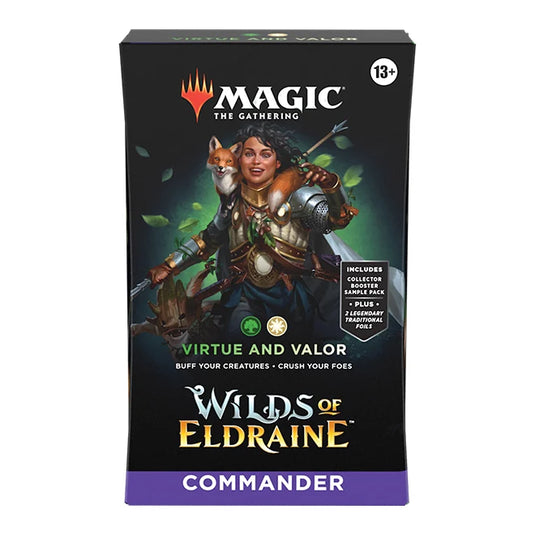 Magic the Gathering Wilds of Eldraine Commander Deck Virtue and Valor (Español)