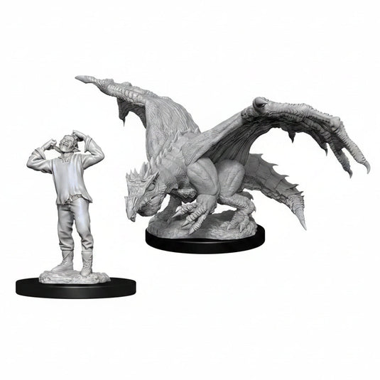 D&D Nolzur's Marvelous Unpainted Minis: W11 Green Dragon Wyrmling & Afflicted Elf