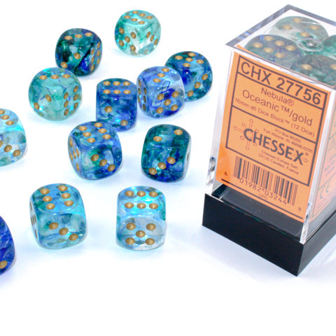 Bloque de dados Nebula de 16 mm d6 (12 dados)