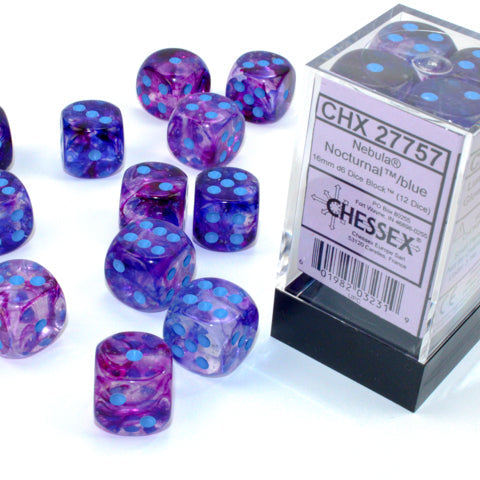 Bloque de dados Nebula de 16 mm d6 (12 dados)