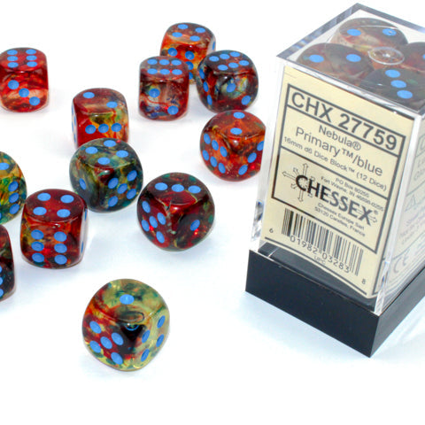 Bloque de dados Nebula de 16 mm d6 (12 dados)