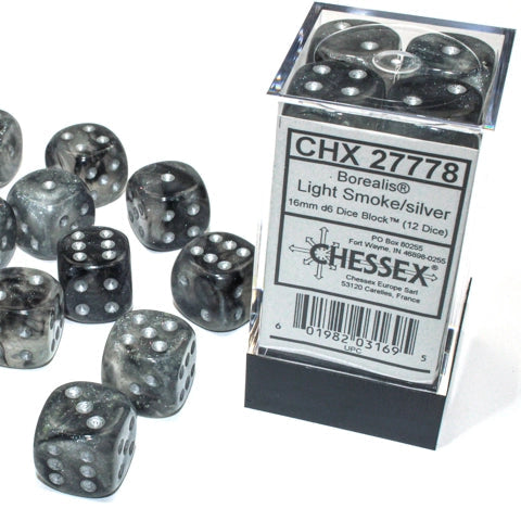 Bloque de dados d6 Borealis de 16 mm (12 dados)