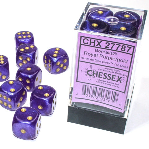 Bloque de dados d6 Borealis de 16 mm (12 dados)