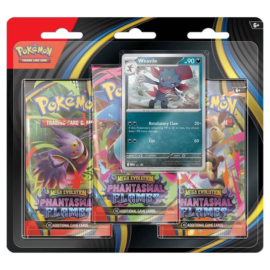 Pokemon Mega Evolution Phantasmal Flames 3 Pack Blister Weavile
