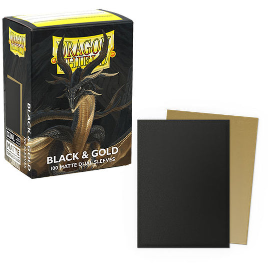 Dragon Shield Standard Dual Matte Sleeves Black & Gold
