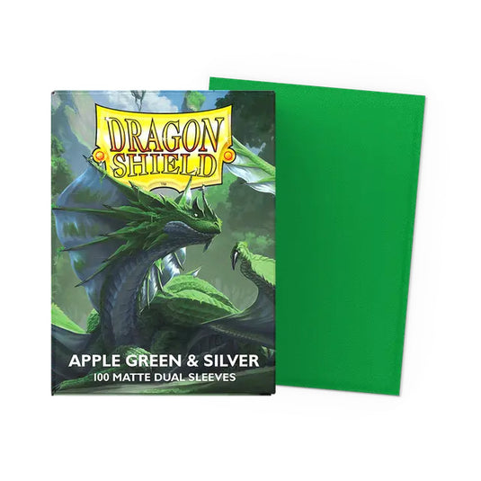 Dragon Shield Standard Dual Matte Sleeves Apple Green & Silver
