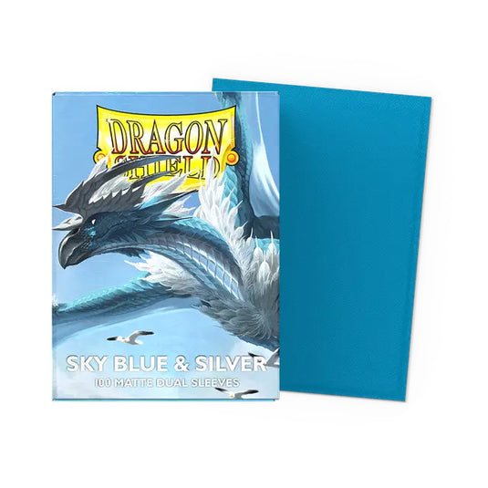 Dragon Shield Standard Dual Matte Sleeves Sky Blue & Silver
