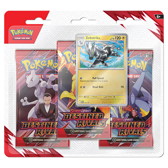 Pokemon Scarlet & Violet Destined Rivals 3 Pack Blister Zebstrika