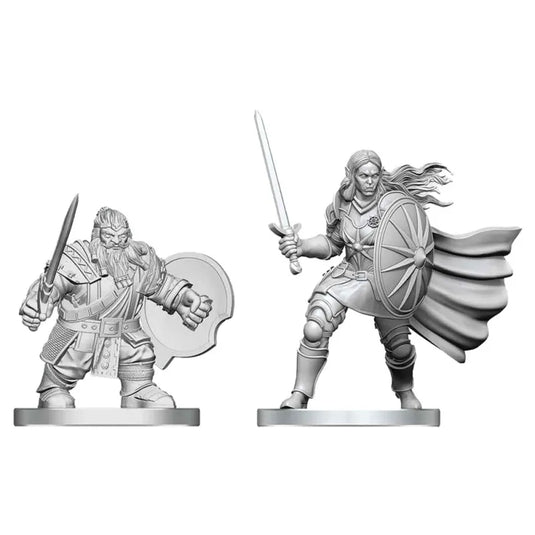 D&D Nolzur's Marvelous Unpainted Minis: Dwarf Fighter & Orc Paladin