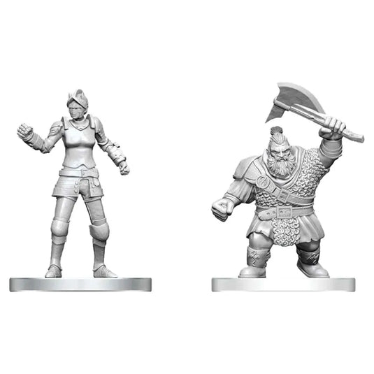 D&D Nolzur's Marvelous Unpainted Minis: Cultist of Bane & Dwarf Zhentilar Soldier