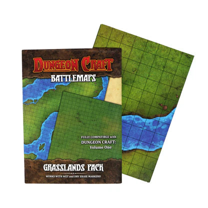 Dungeon Craft Grasslands and River Battle Map for D&D and TTRPG