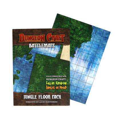 Dungeon Craft Jungle Floor and Waterfall Battle Map for DnD and TTRPG