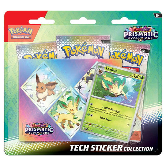 Pokemon Scarlet & Violet Prismatic Evolutions Tech Sticker Collection Leafeon - Cartoncito Cards